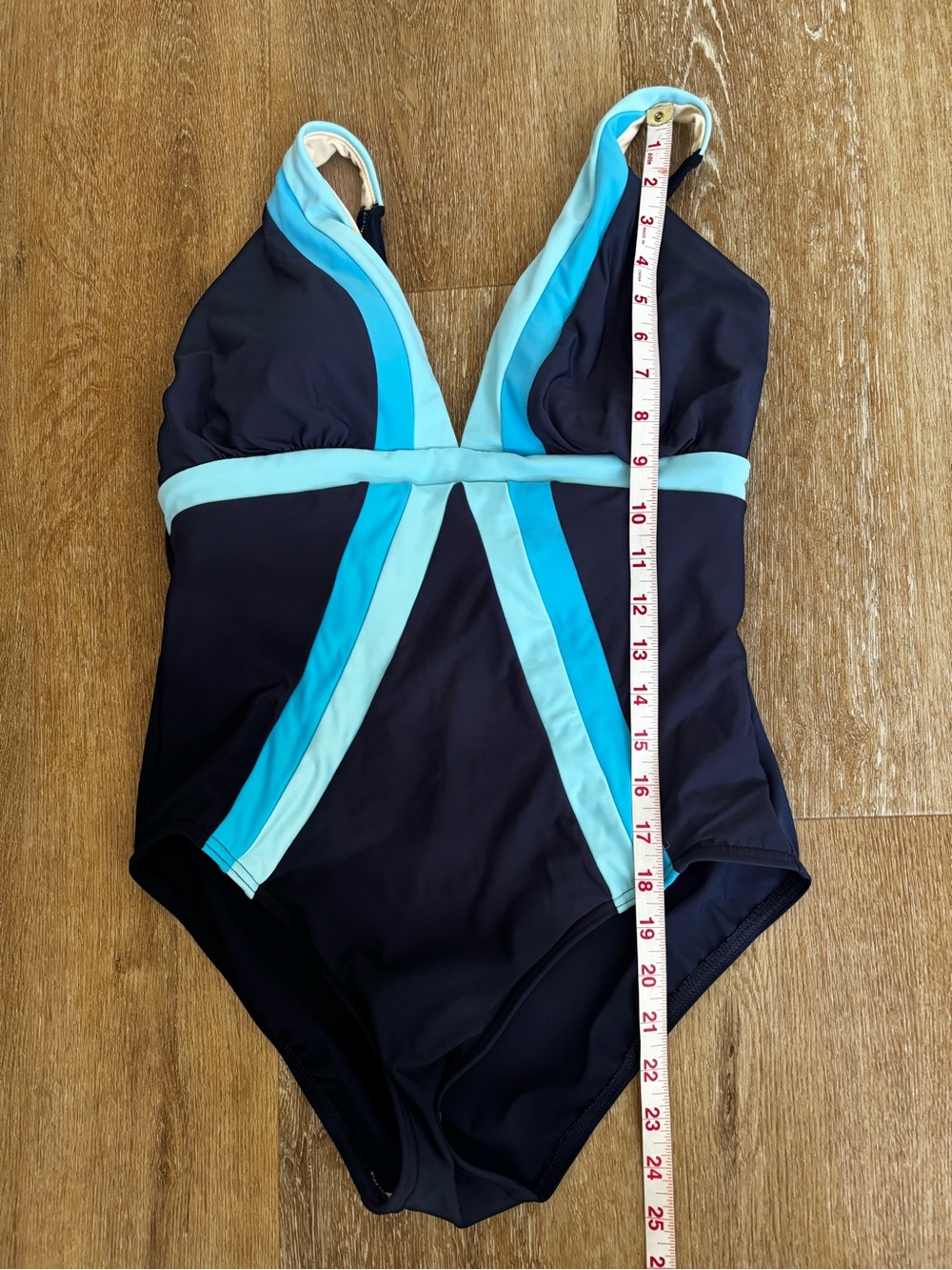 Miraclesuit Black One-Piece Swimsuit with Aqua and Light Aqua Accents